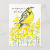 Moving Announcement Nebraska Meadowlark Goldenrod Postkarte (Vorderseite)