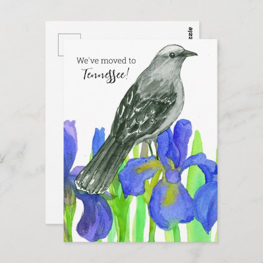 Moving Announcement Tennessee Mockingbird Iris Postkarte (Vorne/Hinten)