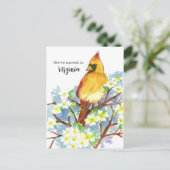 Moving Announcement Virginia Kardinal Dogwood Postkarte (Stehend Vorderseite)