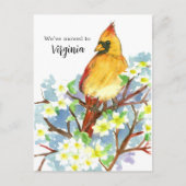 Moving Announcement Virginia Kardinal Dogwood Postkarte (Vorderseite)