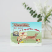 Moving Brown Dackel Dog Toys Unsere neue Zuhause Postkarte (Stehend Vorderseite)