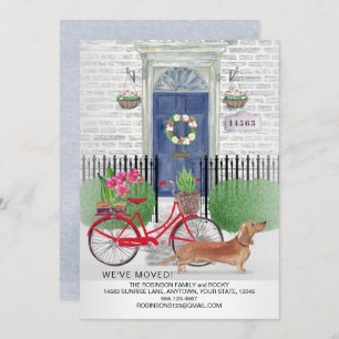 Moving Brown Dackel Hund Fahrradtür Neue Zuhause  Ankündigung