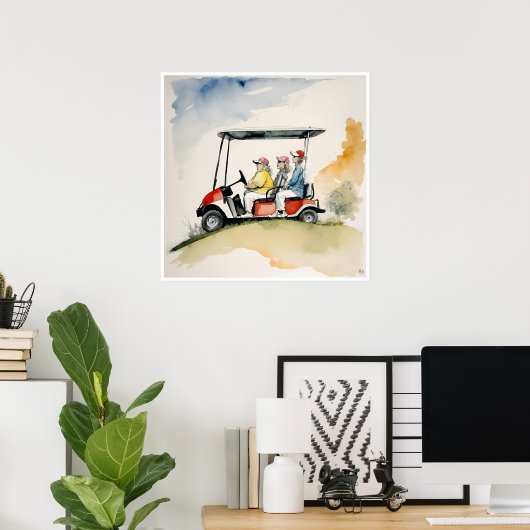 Moving Day - Golf Art Print Poster (Heimbüro)