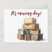 Moving Day Herzlichen Glückwunsch Postkarte (Vorderseite)