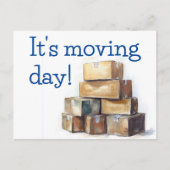 Moving Day Herzlichen Glückwunsch Postkarte (Vorderseite)