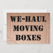 Moving Day Party Einladung Arbeit für Ernährung? (Rückseite)