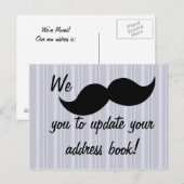 Moving Mustache Ankündigungspostkarte (Vorne/Hinten)