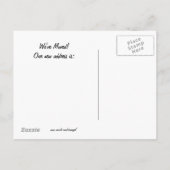 Moving Mustache Ankündigungspostkarte (Rückseite)