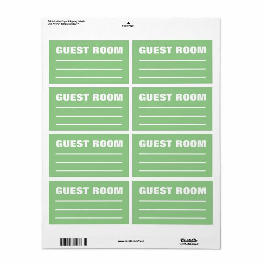 Moving Packing Organizing Labels - Guest Bedroom (Vorne)