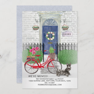 Moving Scottish Terrier Bicycle Blue Door Zuhause  Ankündigung
