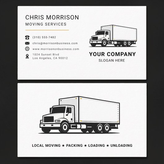 Moving Services Truck  Visitenkarte