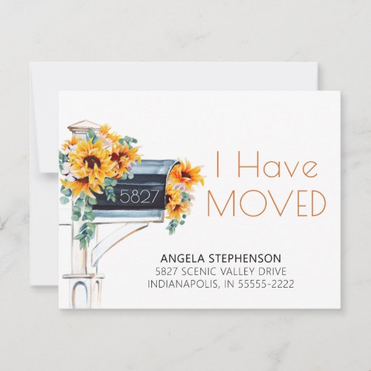 Moving Sunflowers Eucalyptus Mailbox Wassercolor (Vorderseite)