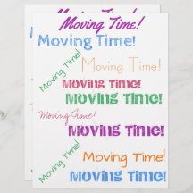 Moving Time farbenfrohe Typografie Muster