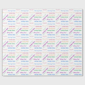 Moving Time farbenfrohe Typografie Muster Geschenkpapier (Flach)