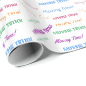 Moving Time farbenfrohe Typografie Muster Geschenkpapier (Rolleneckpunkt)