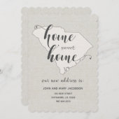 Moving to S Carolina New Address Home Sweet Home Einladung (Vorne/Hinten)