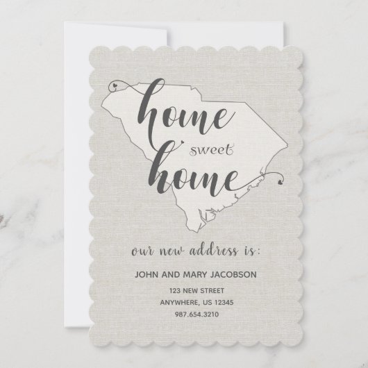 Moving to S Carolina New Address Home Sweet Home Einladung (Vorderseite)