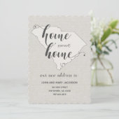 Moving to S Carolina New Address Home Sweet Home Einladung (Stehend Vorderseite)