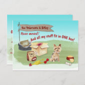 Moving Yorkshire Terrier Dog Stuff Unsere neue Zuh Postkarte (Vorne/Hinten)