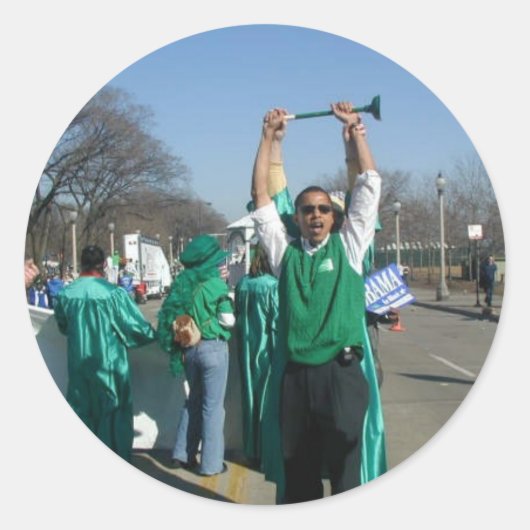 Mow-Bama (Obama) März mit den Rasenmähern Runder Aufkleber (Vorderseite)