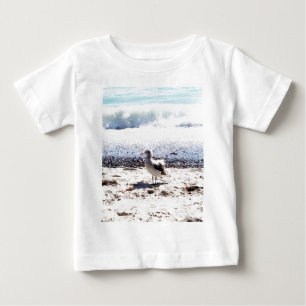 Möwe am Ozean am Strand Bild Baby T-shirt