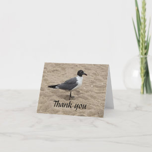 Möwe am Strand im Sand Dankeskarte