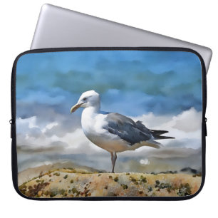 Möwe am Strand Kunst Laptop Laptopschutzhülle