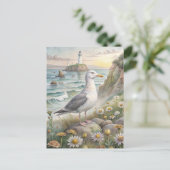 Möwe an der Küste Postkarte (Stehend Vorderseite)