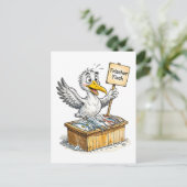 Möwe an Frischfischstand an der Küste Postkarte (Stehend Vorderseite)