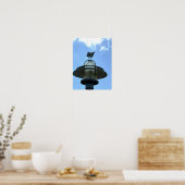Möwe auf Lichtposter Poster (Küche)