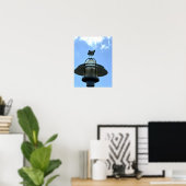 Möwe auf Lichtposter Poster (Heimbüro)