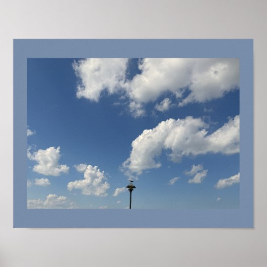 Möwe auf Lichtposter Poster (Vorne)