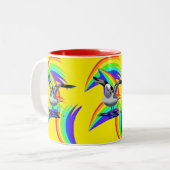 Möwe Bunte Farben Tasse (Vorderseite Links)