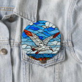Möwe Buntglas Button (Beispiel)
