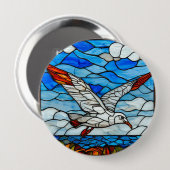 Möwe Buntglas Button (Vorne & Hinten)