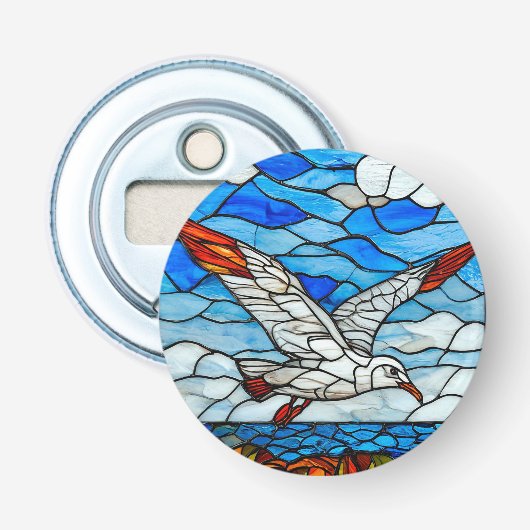 Möwe Buntglas Flaschenöffner (Vorderseite)