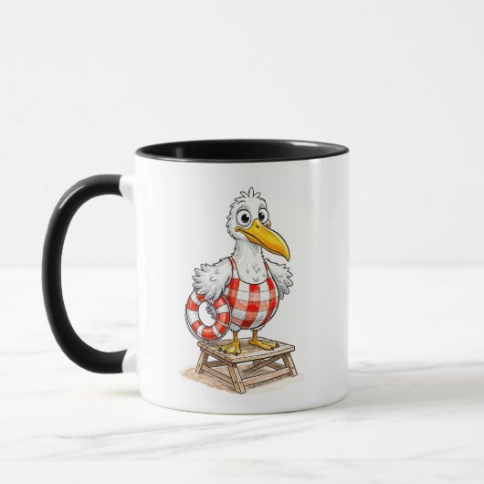 Möwe Comic Rettungsschwimmer Vogel Tasse (Links)