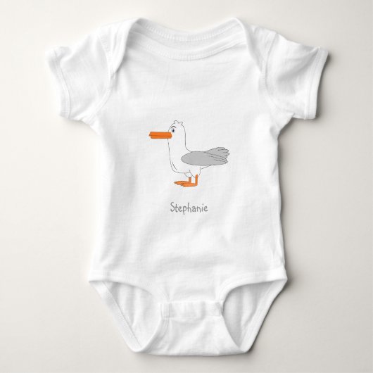 Möwe Design personalisiert Baby Strampler (Vorderseite)