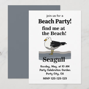 Möwe Find Me At The Beach Lustige Strandparty Einladung