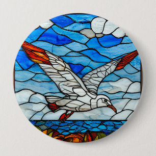 Möwe Glasmalerei Button