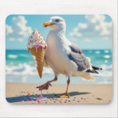 Möwe hält eine Eistüte Mousepad (Vorne)