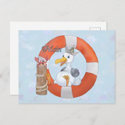 Möwe im Ring Postkarte (Vorne/Hinten)