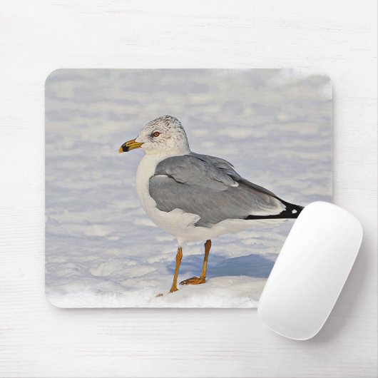 Möwe im Schnee Mousepad (Mit Mouse)