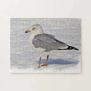Möwe im Schnee Puzzle