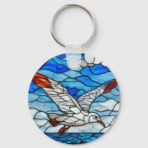 Möwe in Bleiglas Schlüsselanhänger