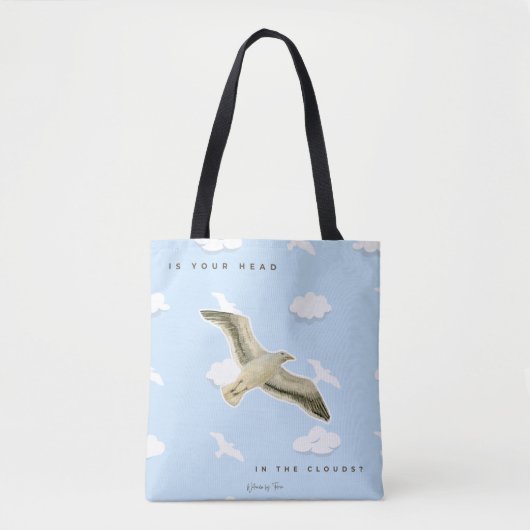Möwe in den Wolken Aquarell Tasche (Vorderseite)