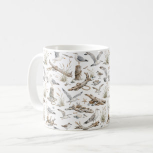 Möwe Küsten-Treibholz Ozean Natur Strand Kaffeetasse