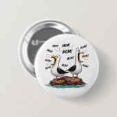 Möwe Mama Lustig Personalisiert Button (Vorne & Hinten)