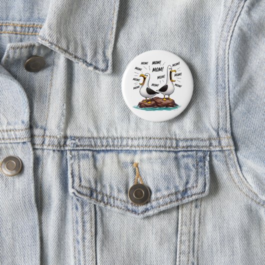 Möwe Mama Lustig Personalisiert Button (Beispiel)