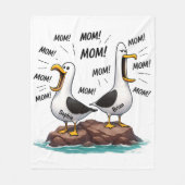 Möwe Mama Lustig Personalisiert Fleecedecke (Vorderseite)